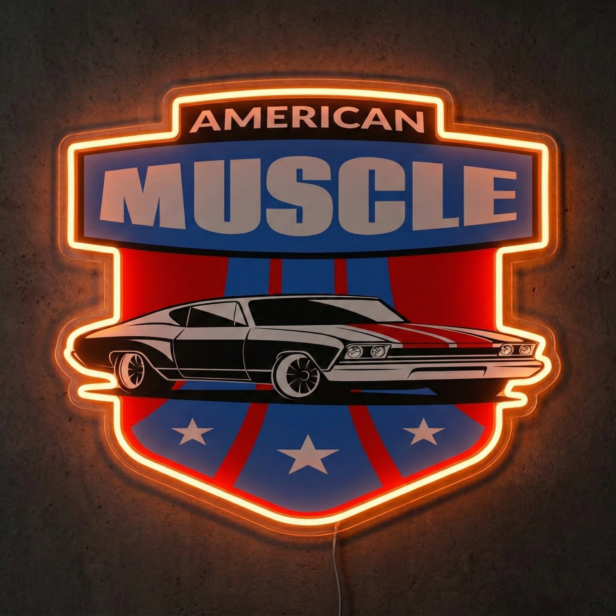 ShineNeon™ American Muscle Car LED Neon Sign Garage Wall Art USB Power