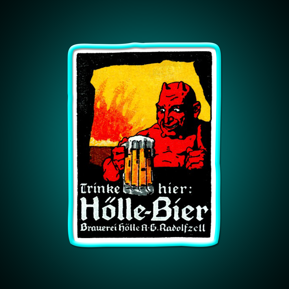 1905 Beer Drinking Devil Beer Bar Decor Led Neon Sign Rgb Color