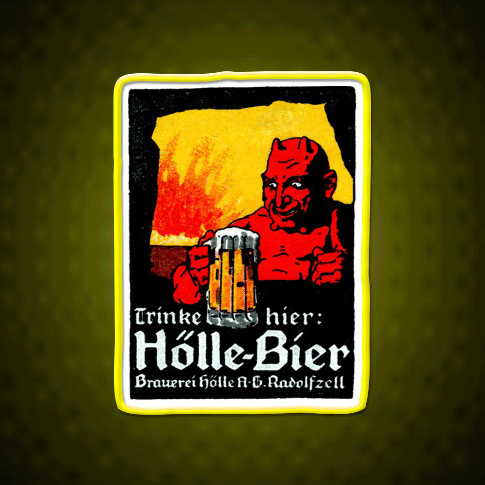 1905 Beer Drinking Devil Beer Bar Decor Led Neon Sign Rgb Color