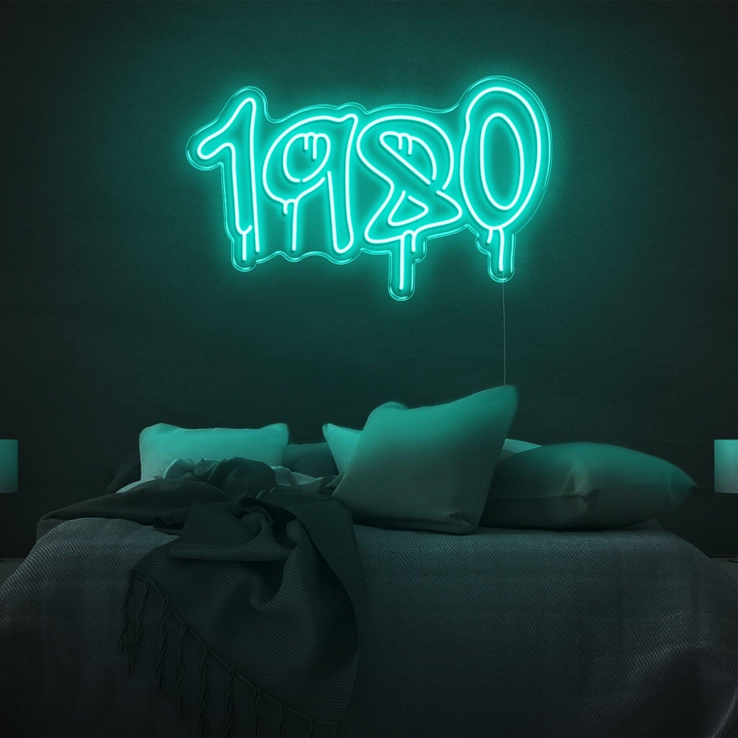 1980 Melt Blue Led Neon Sign For Bedroom Wall Decor | Shineneon