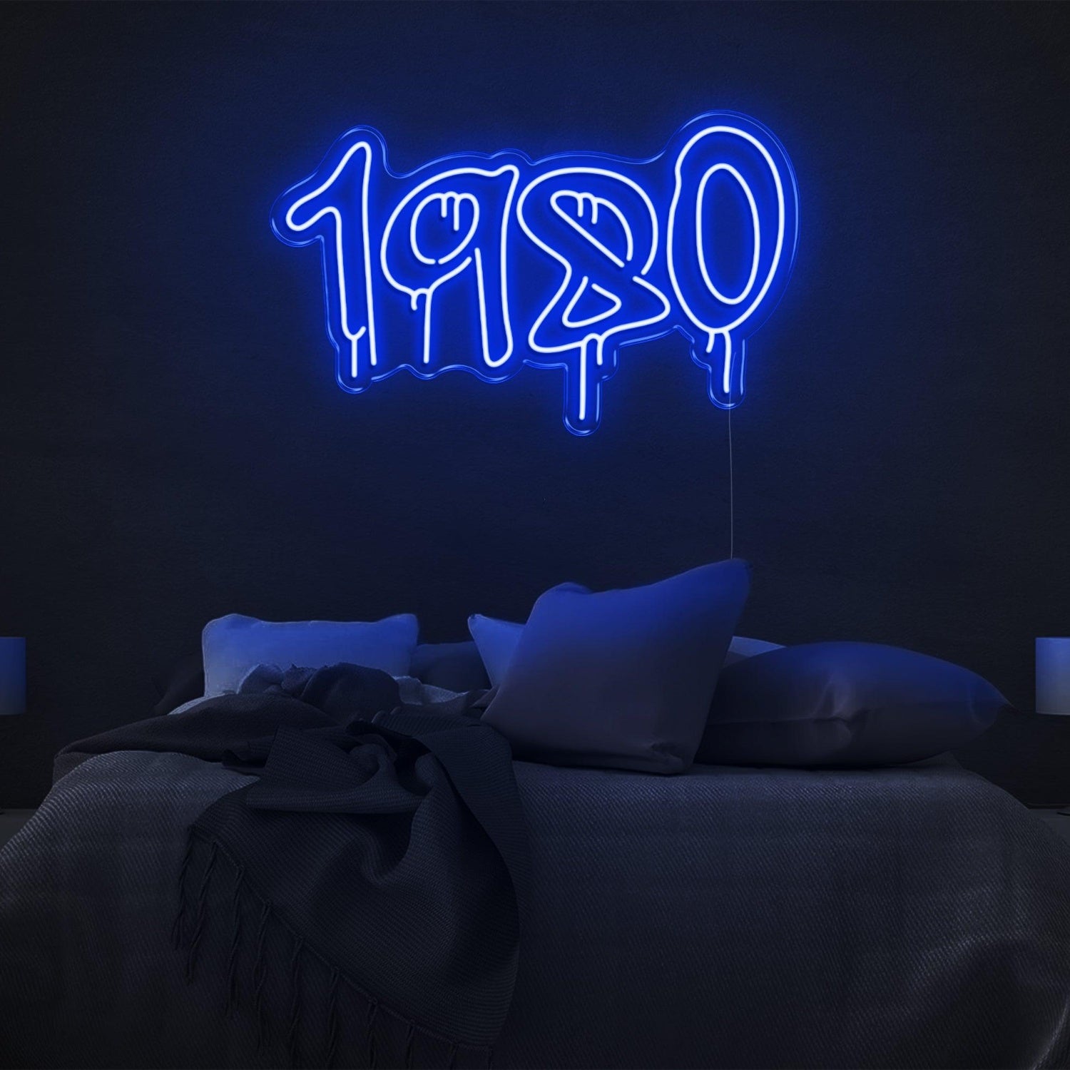 1980 Melt Blue Led Neon Sign For Bedroom Wall Decor | Shineneon