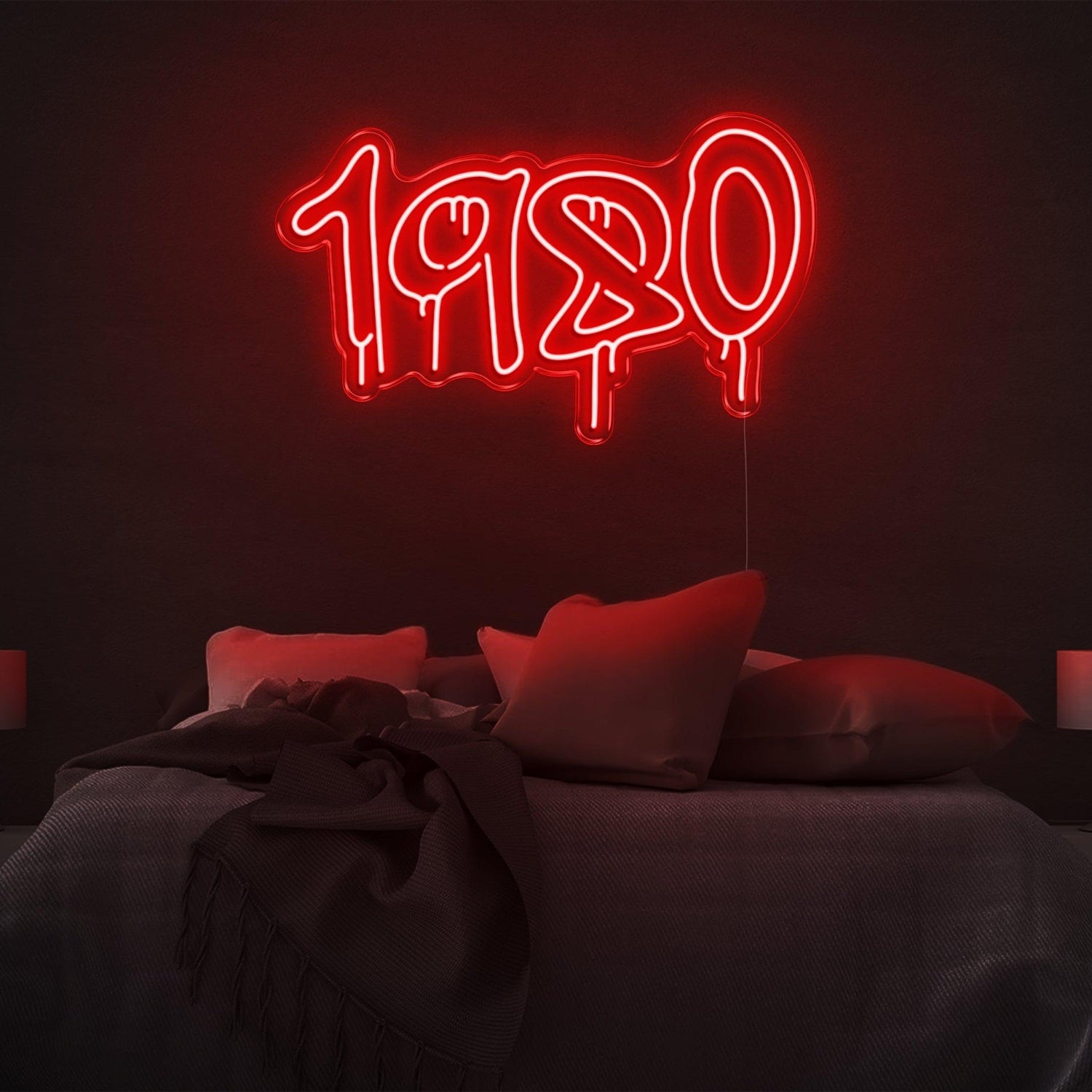 1980 Melt Blue Led Neon Sign For Bedroom Wall Decor | Shineneon