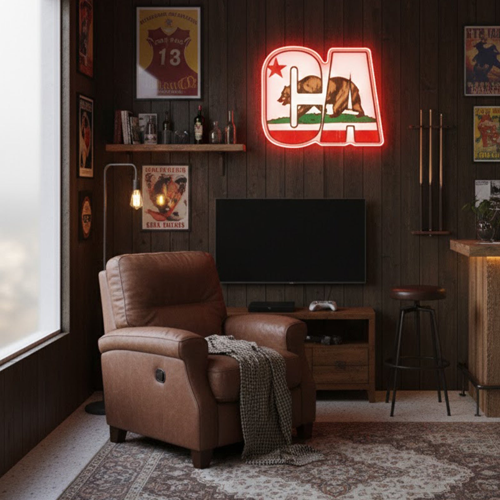 ShineNeon™ CA Bear LED Neon Sign - USB Power State Pride Wall Decor