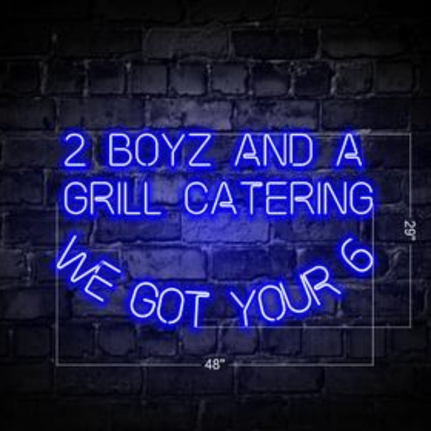 2 Boyz And A Grill Catering Led Neon Sign For Restaurant Decor | Shineneon