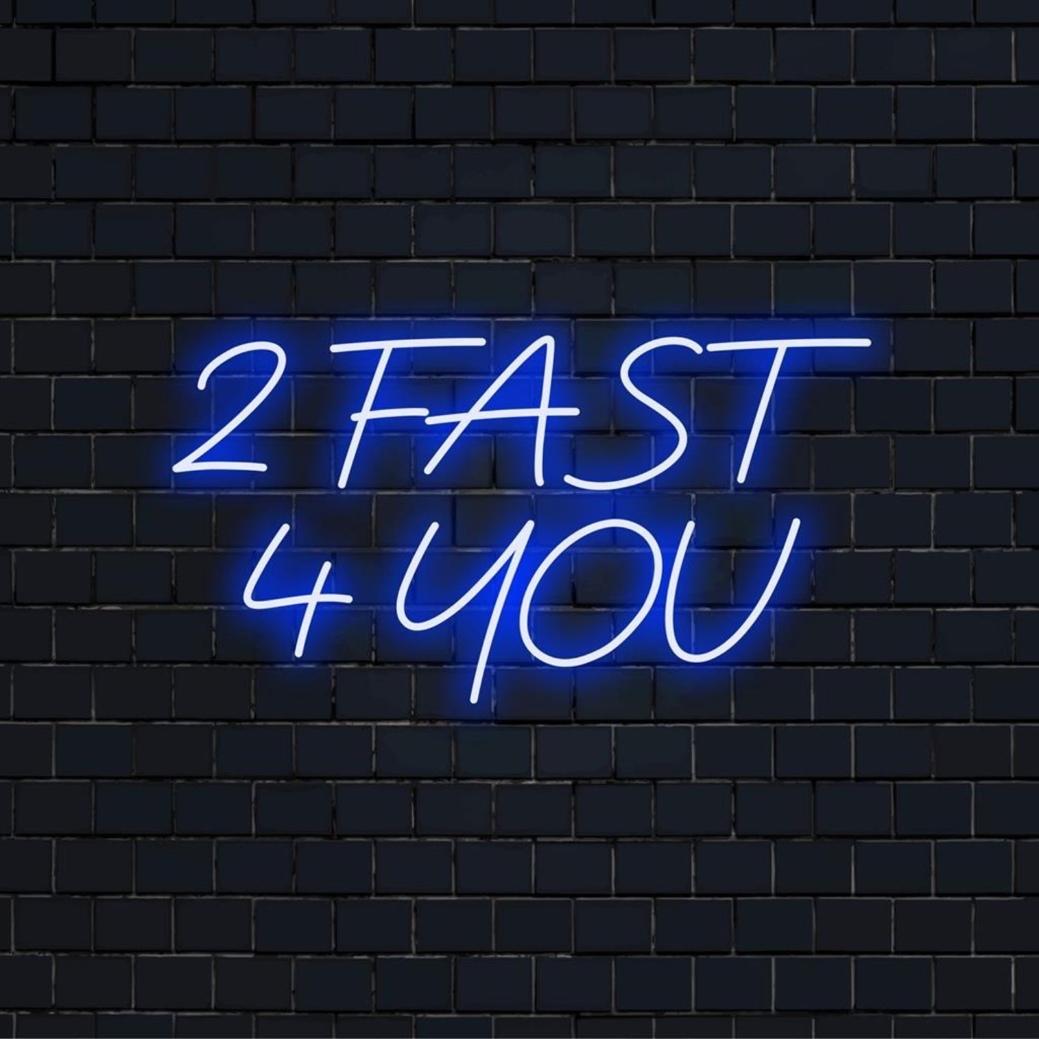 2 Fast 4 You Blue Led Neon Sign For Trendy Bar Restaurant Wall Decor | Shineneon