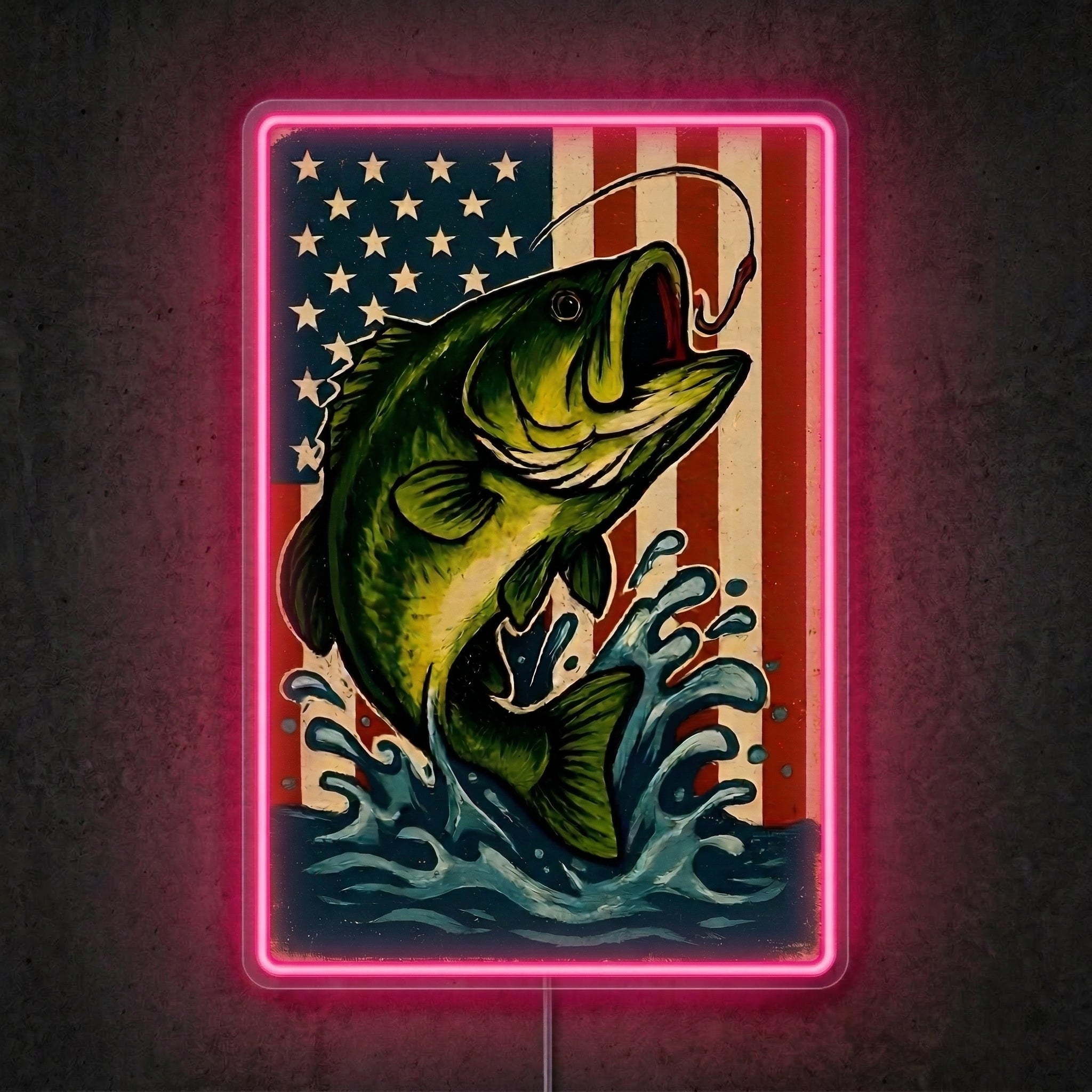 ShineNeon™ Patriotic Bass Flag neon sign USB Power - LED neon sign view 6