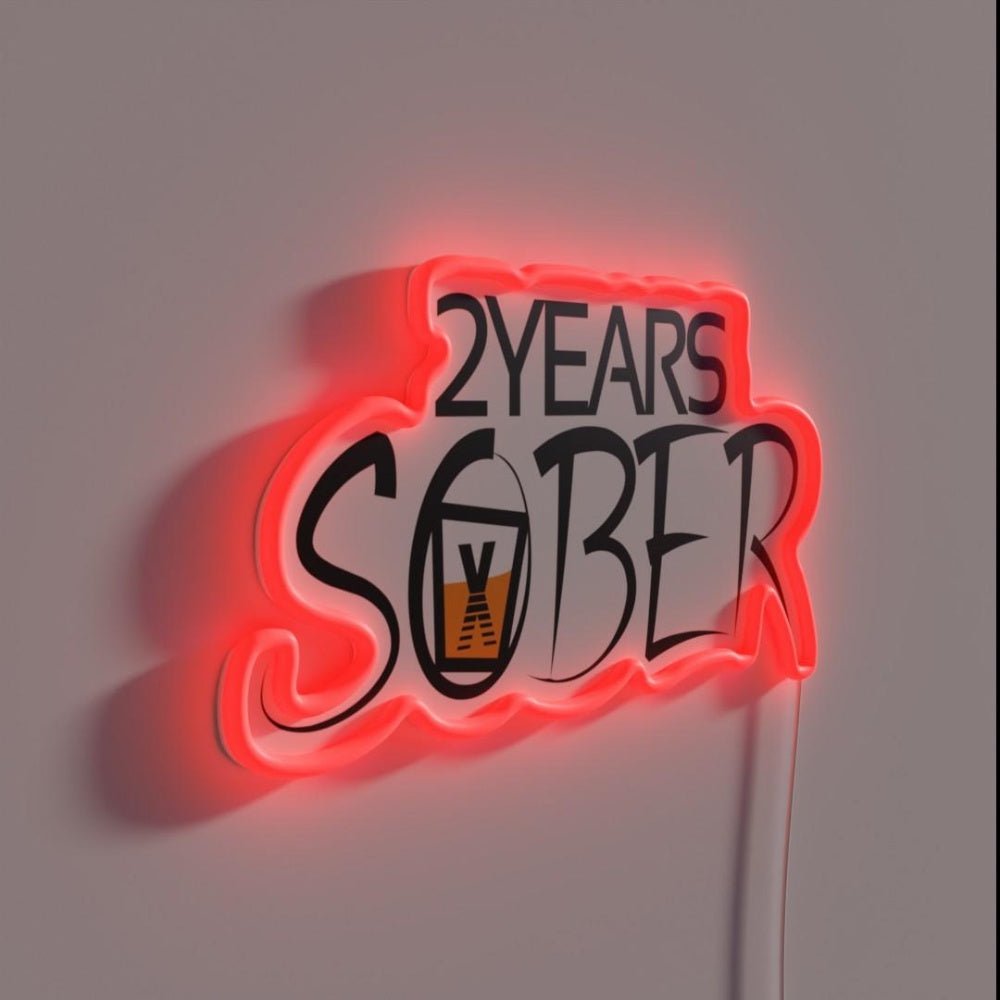 2 Years Sober Sober Life Rgb Led Neon Sign - Shineneon