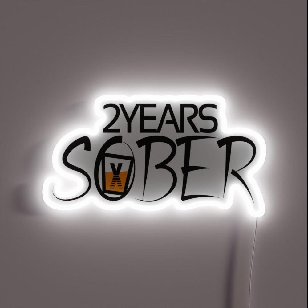 2 Years Sober Sober Life Rgb Led Neon Sign - Shineneon