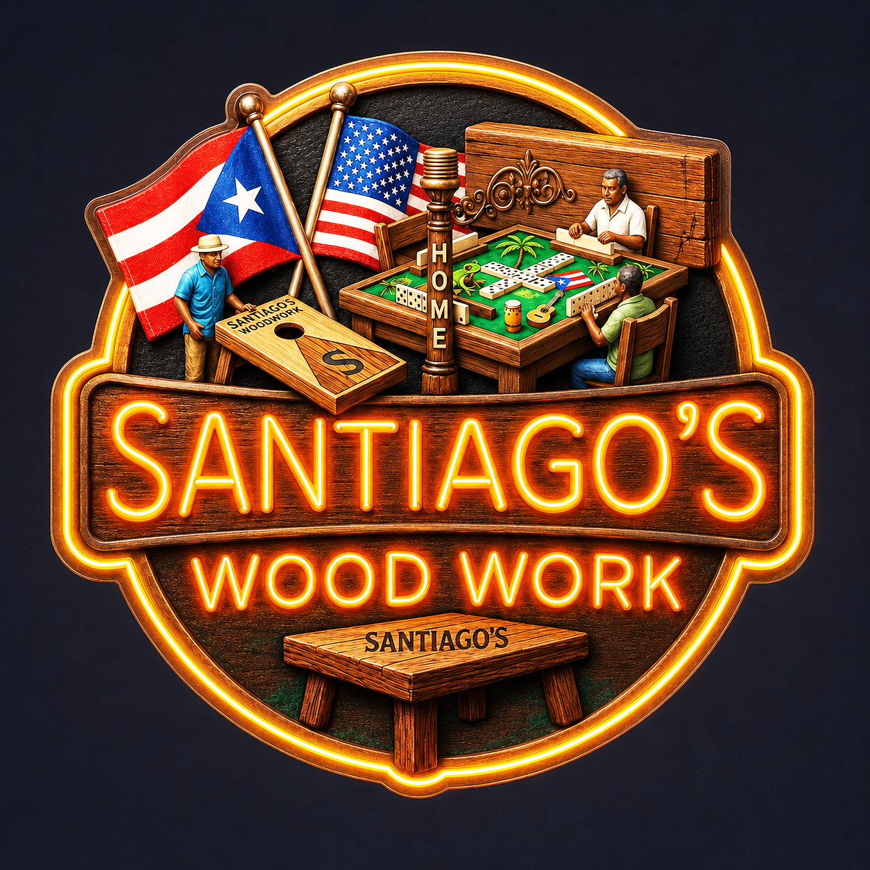 SANTIAGO'S WOODWORK Custom LED Neon Sign