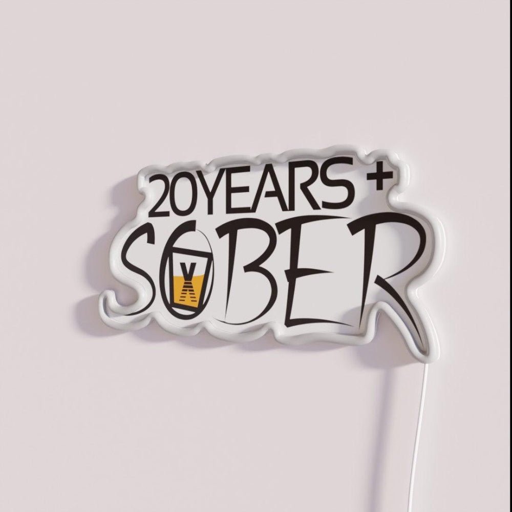 20 Years Sober Sober Life Rgb Led Neon Sign - Shineneon