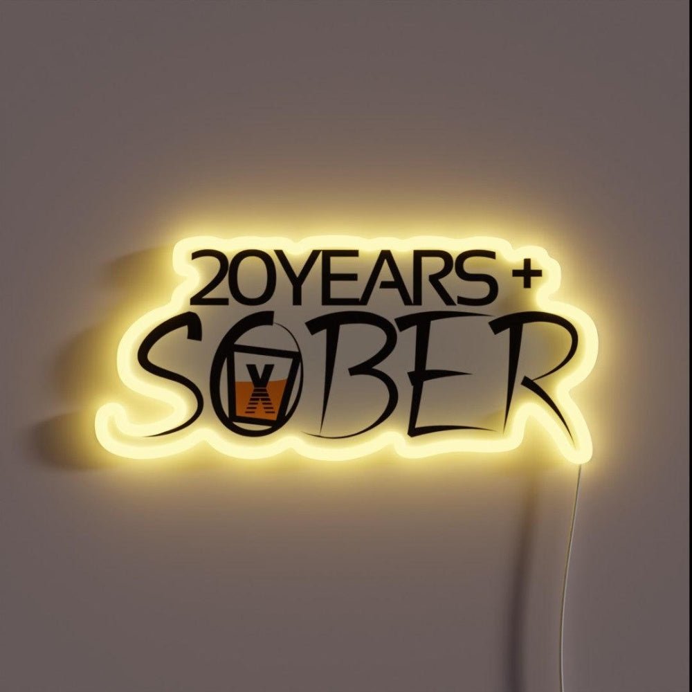 20 Years Sober Sober Life Rgb Led Neon Sign - Shineneon