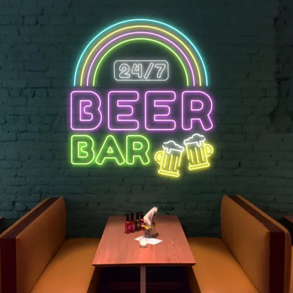 247 Rainbow Beer Bar Led Neon Sign | Shineneon