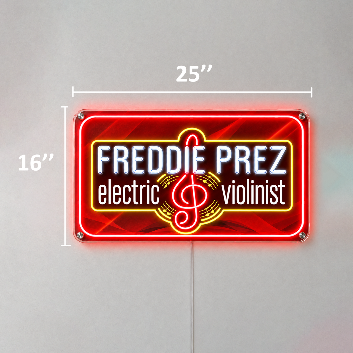 FREDDIE PREZ Custom LED Neon Sign 25inch
