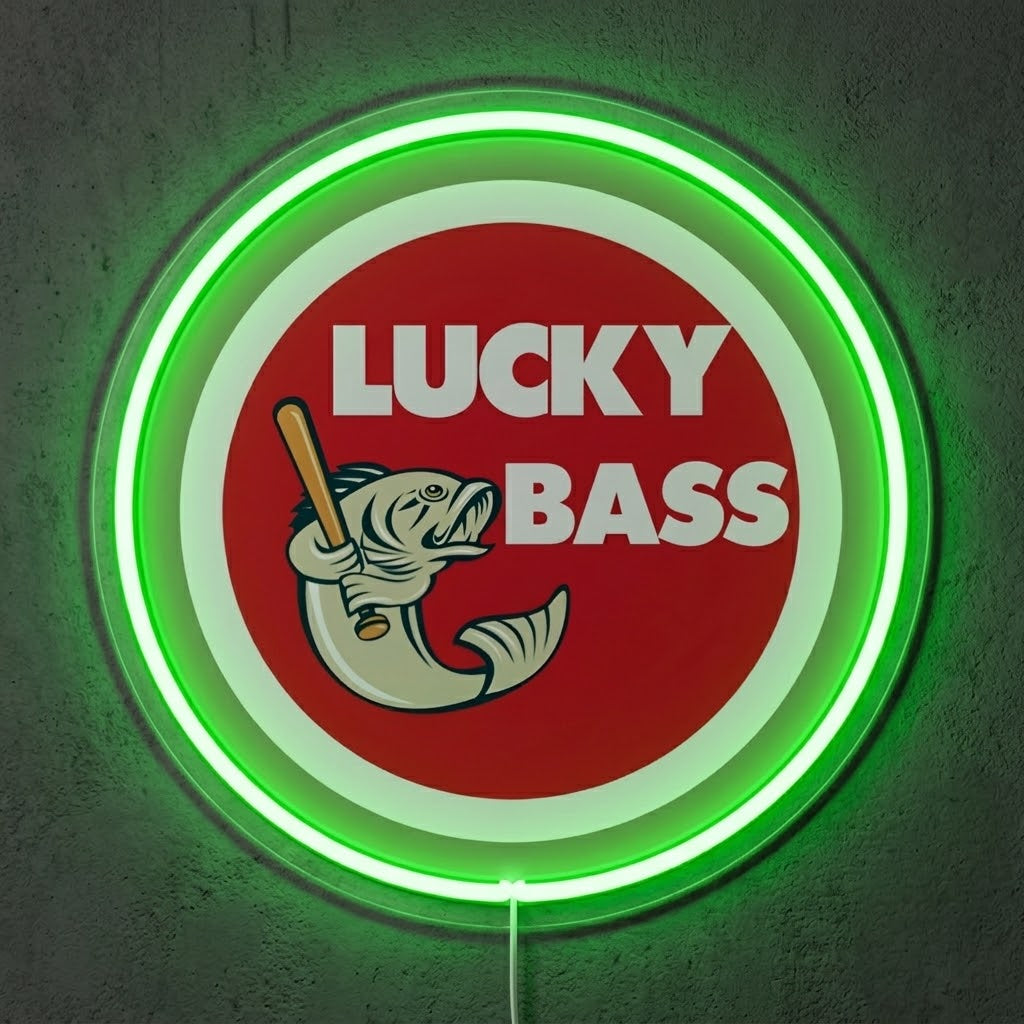 ShineNeon™ Lucky Bass Badge neon sign USB Power - LED neon sign view 9