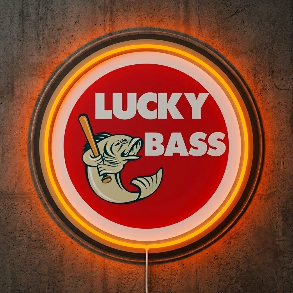 ShineNeon™ Lucky Bass Badge neon sign USB Power - LED neon sign view 6