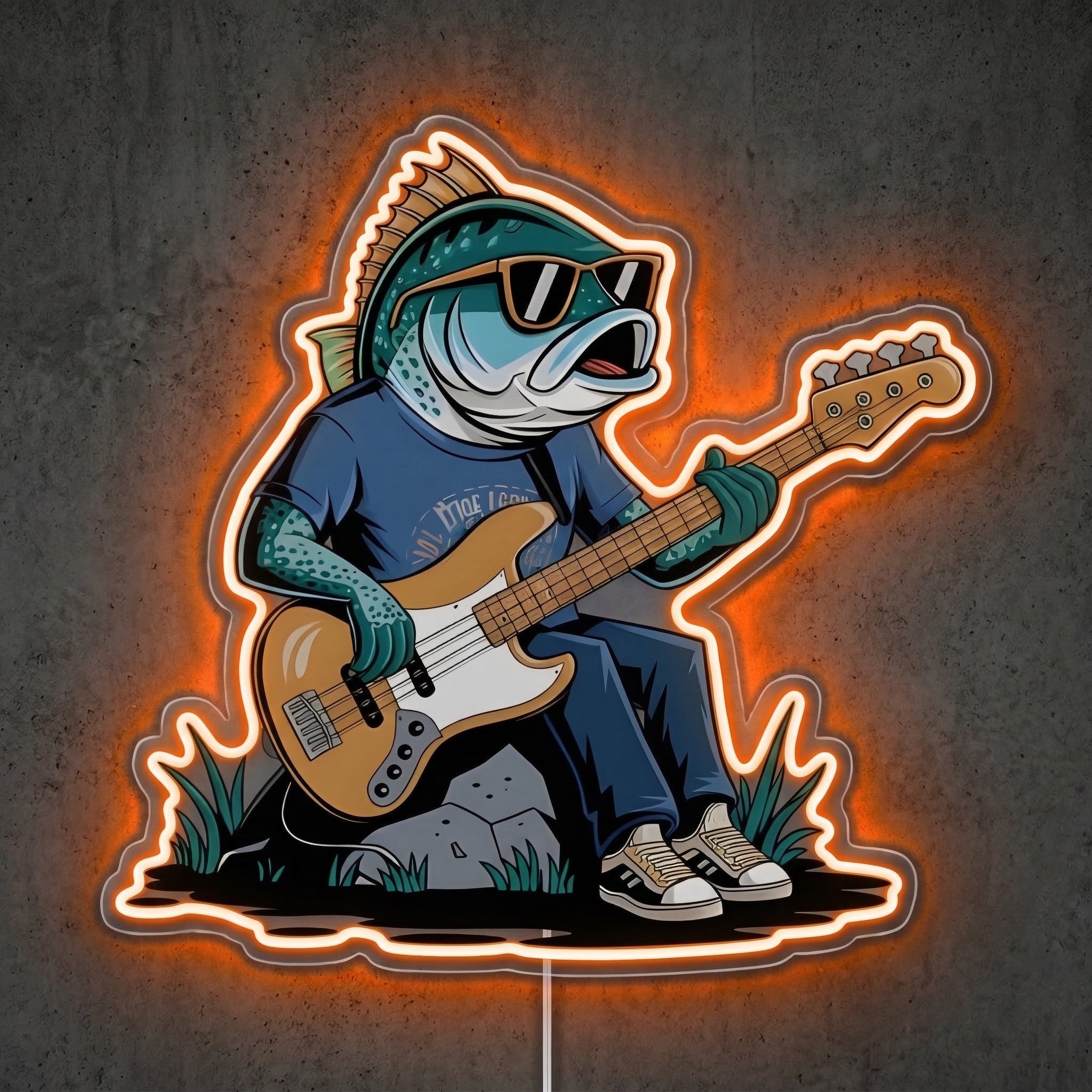 ShineNeon™ Guitar Fish Jam neon sign USB Power - LED neon sign view 6