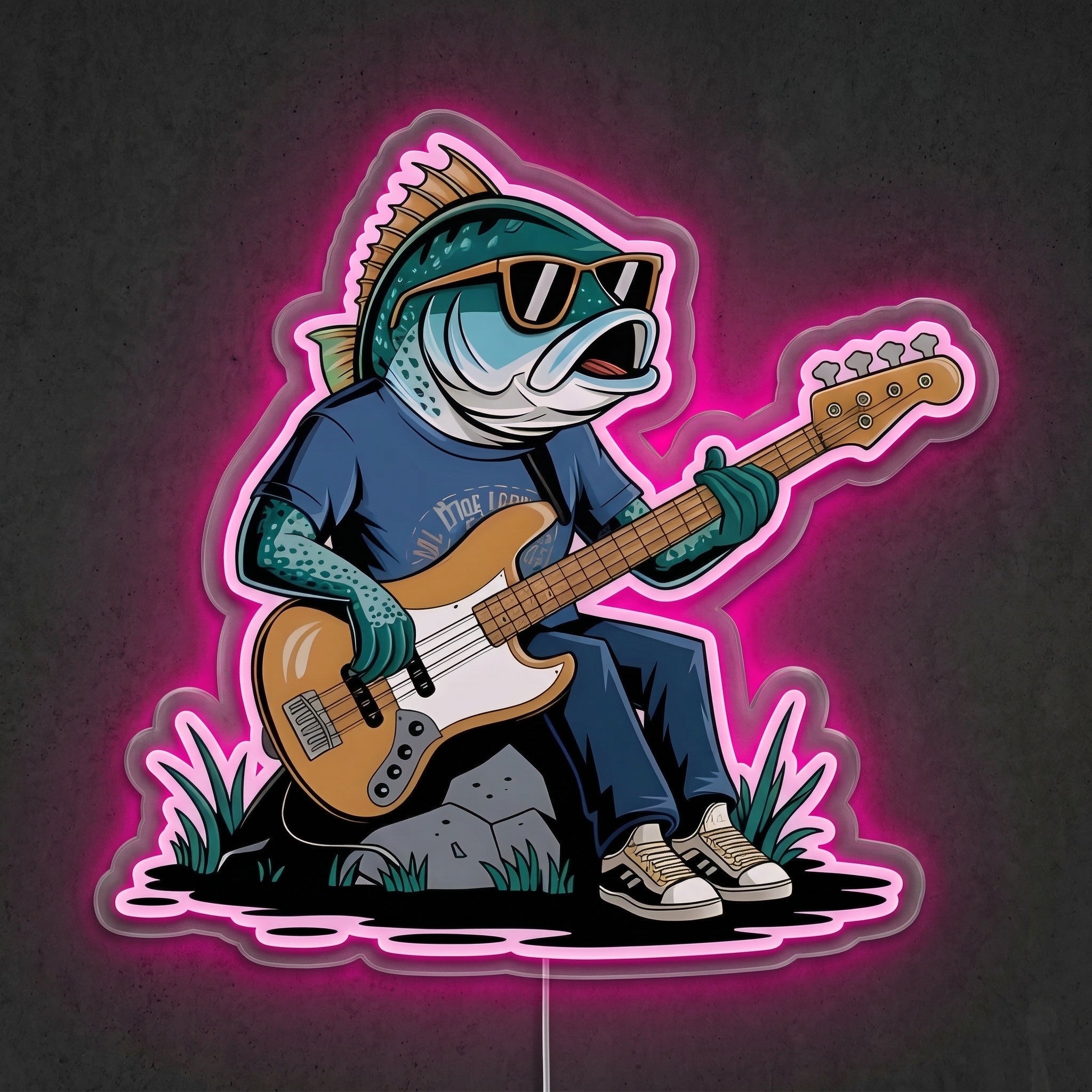 ShineNeon™ Guitar Fish Jam neon sign USB Power - LED neon sign view 7