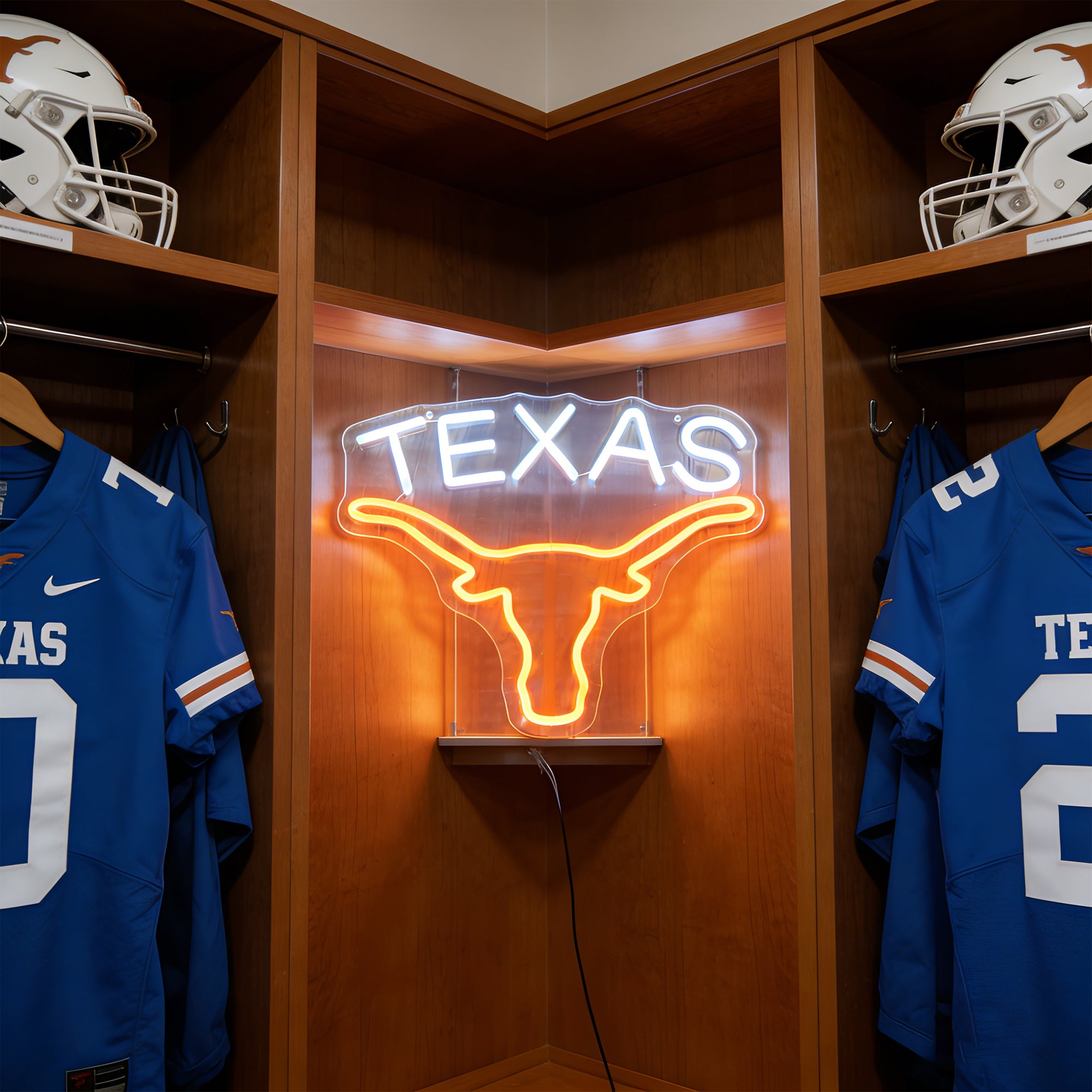 Texas Longhorn USB LED Neon Sign for Bar Game Room & Man Cave Wall Decor