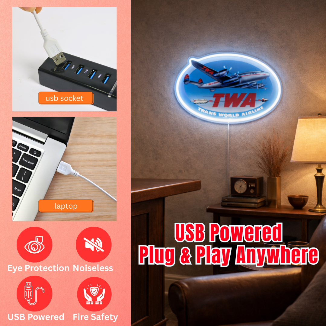 ShineNeon™ Vintage Propeller Plane LED Neon Sign - Retro Aviation Wall Decor for Office & Man Cave