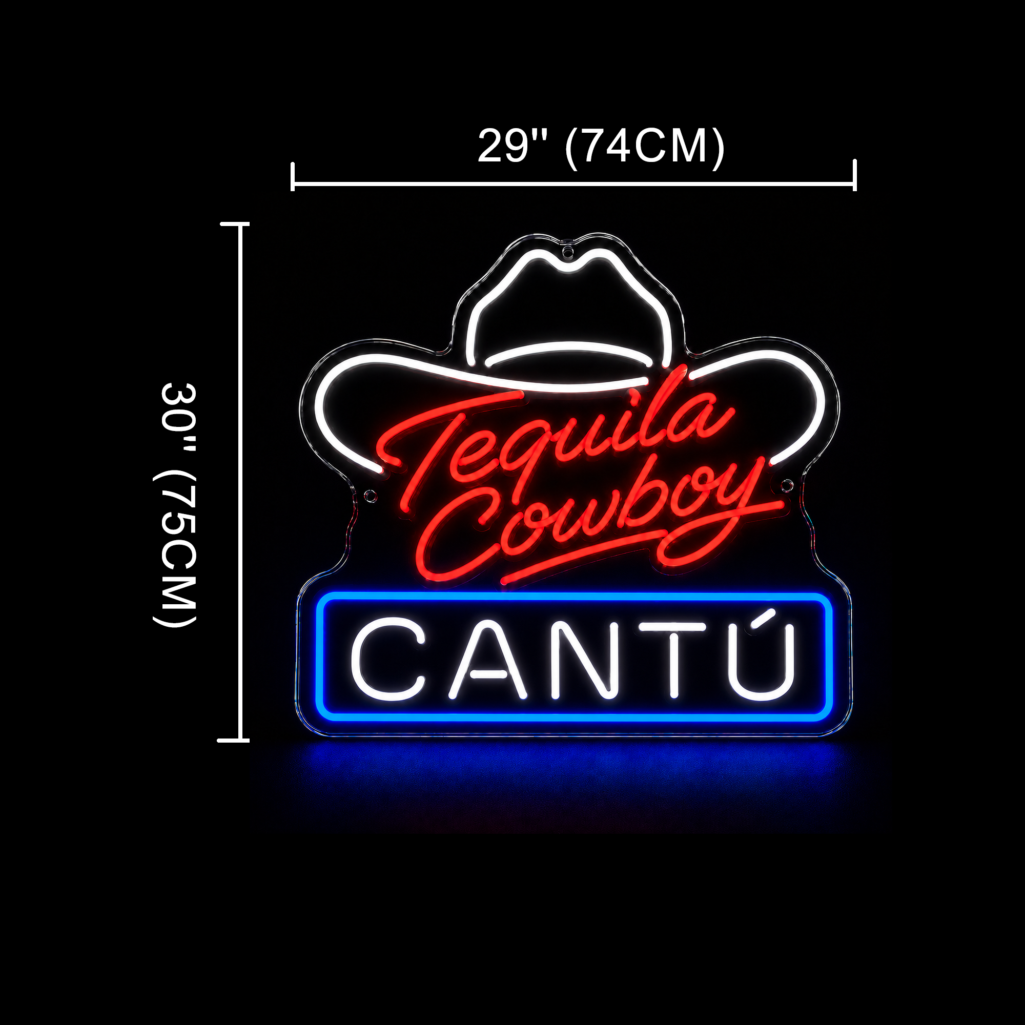 Tequila Cowboy Cantú Custom Led Neon Sign
