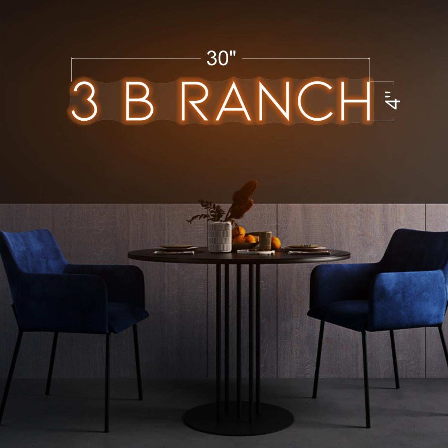 3 B Ranch Orange-Yellow Led Neon Sign For Indoor Decor | Shineneon
