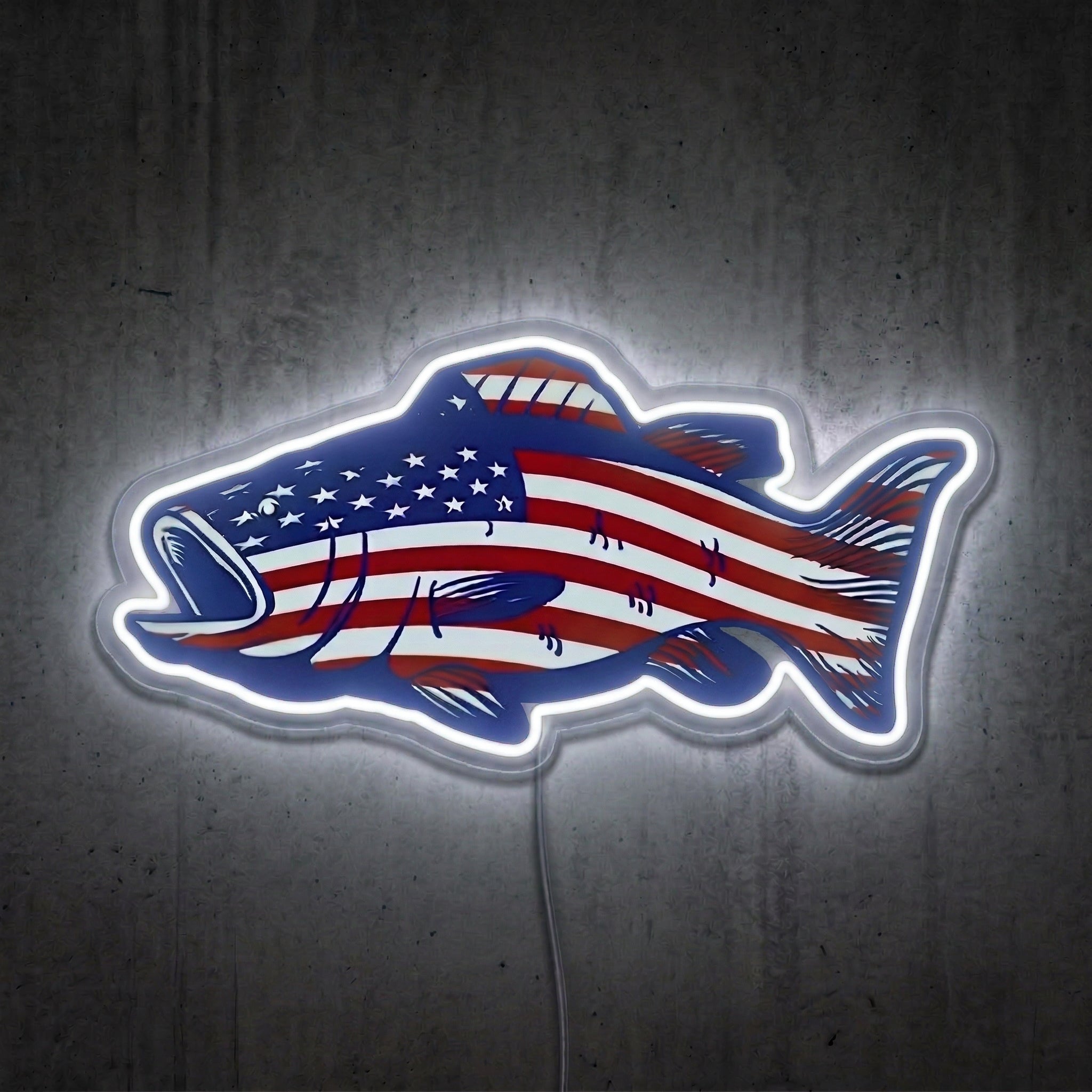ShineNeon™ American Fish Flag neon sign USB Power - LED neon sign view 8