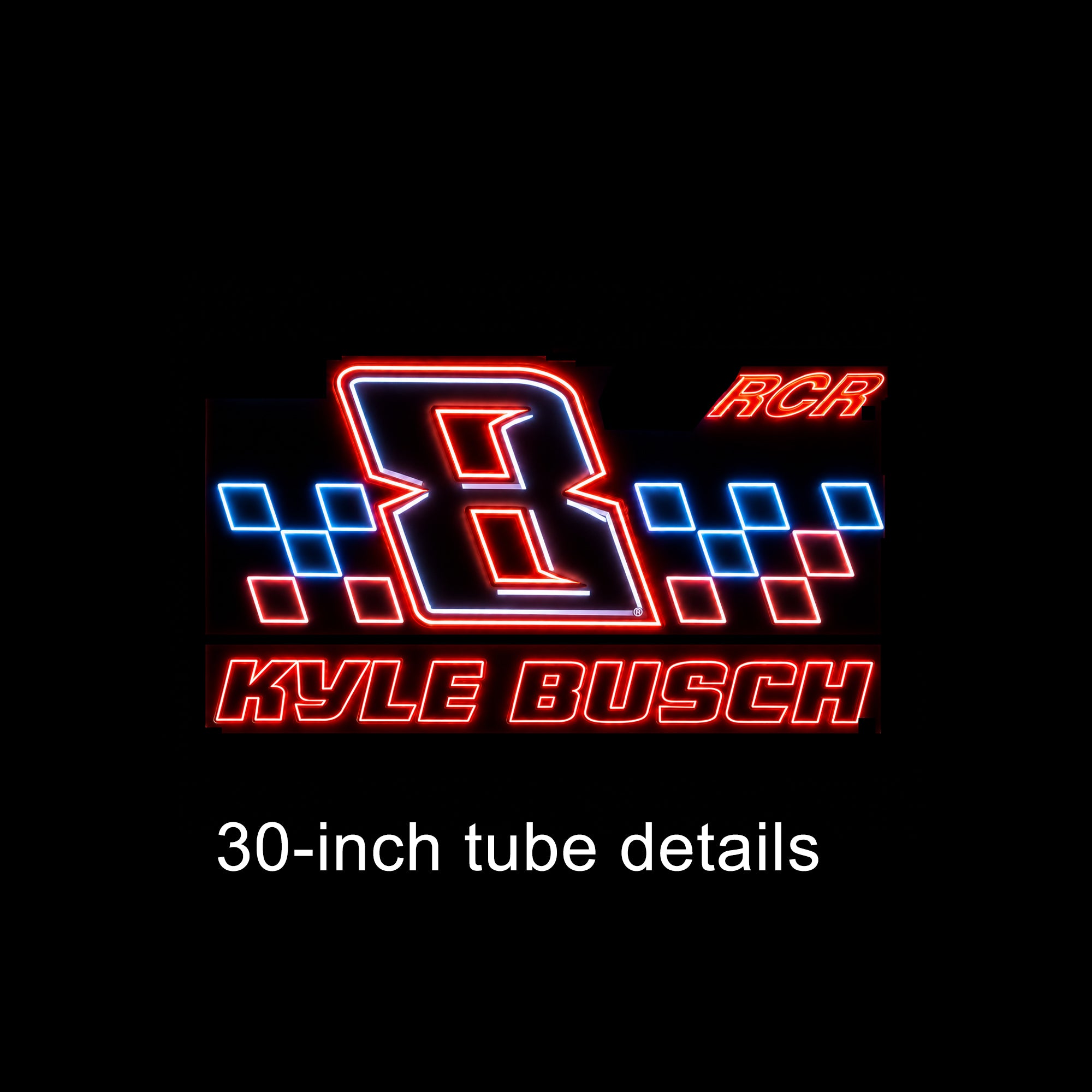 8 KYLE BUSCH NASCAR RCR Custom Led Neon Sign with 30-inch