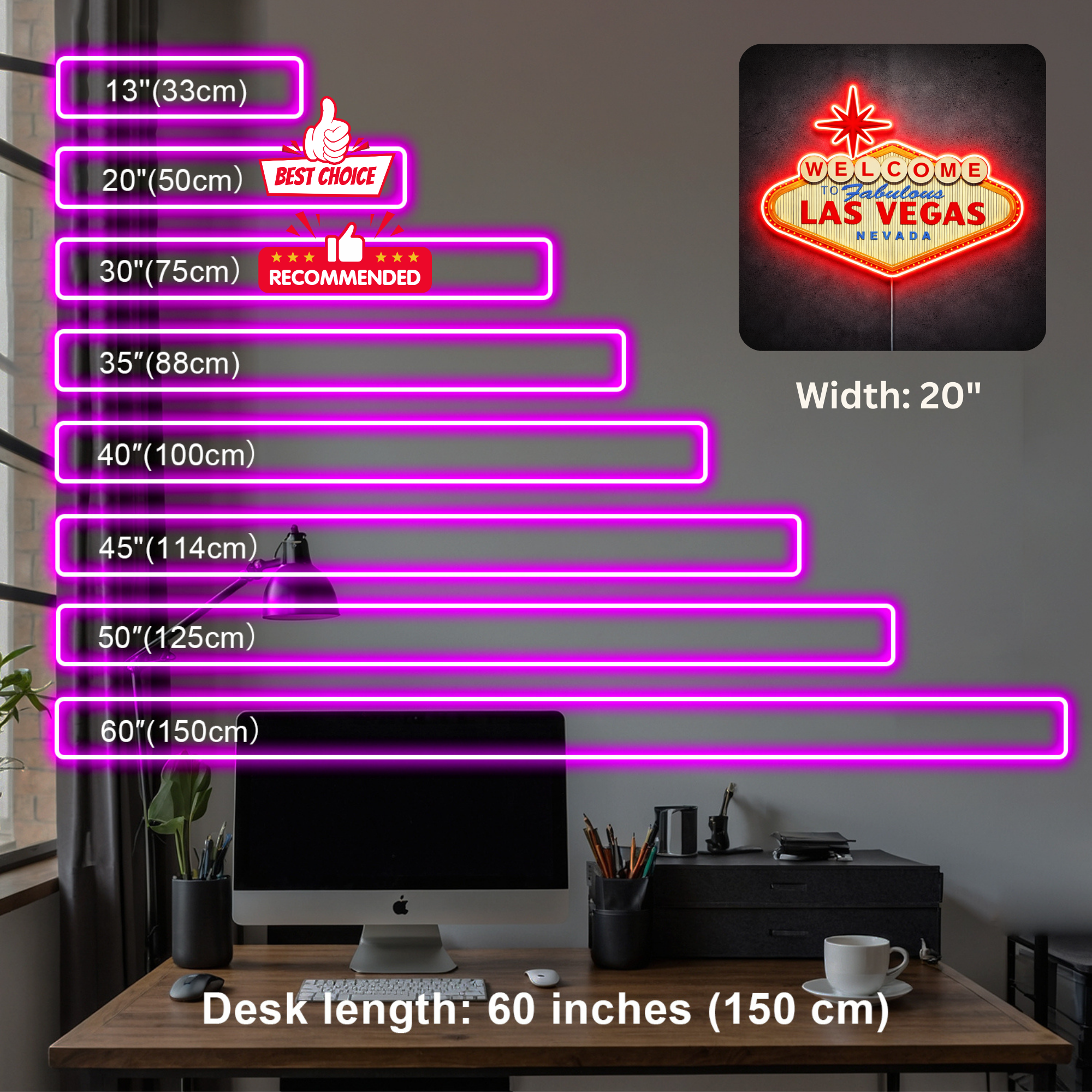 ShineNeon™ Welcome to Fabulous Las Vegas LED Neon Sign - Nevada Landmark Decor USB Powered
