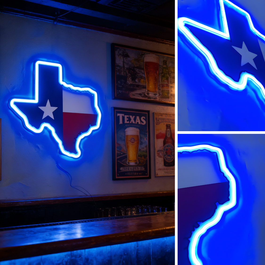 Texas USB LED Neon Sign Lone Star State Wall Light or Texas Pride Decor