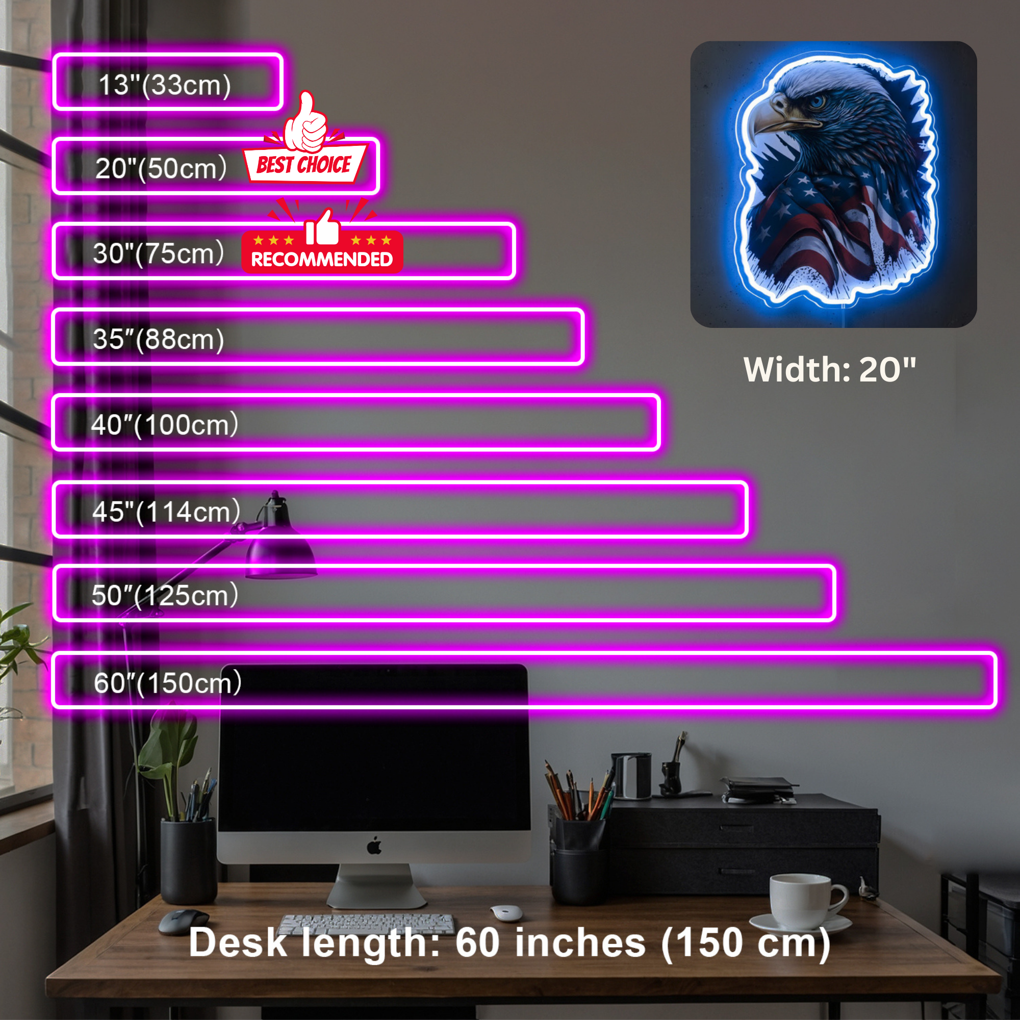 ShineNeon™ Patriotic American Eagle LED Sign - US Flag Wall Decor for Man Cave & Garage