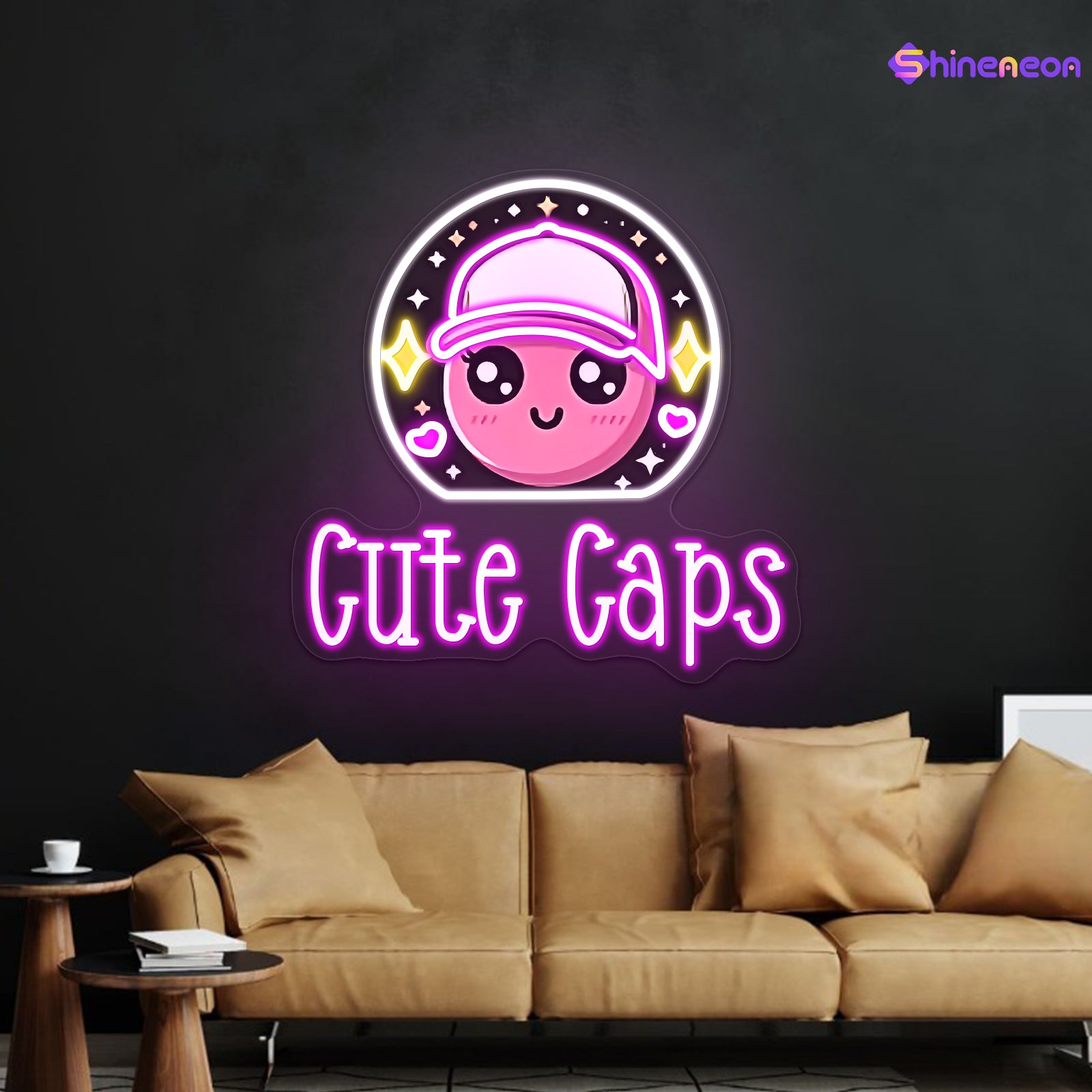 Cute Caps logo Custom Led Neon Sign - 35inch