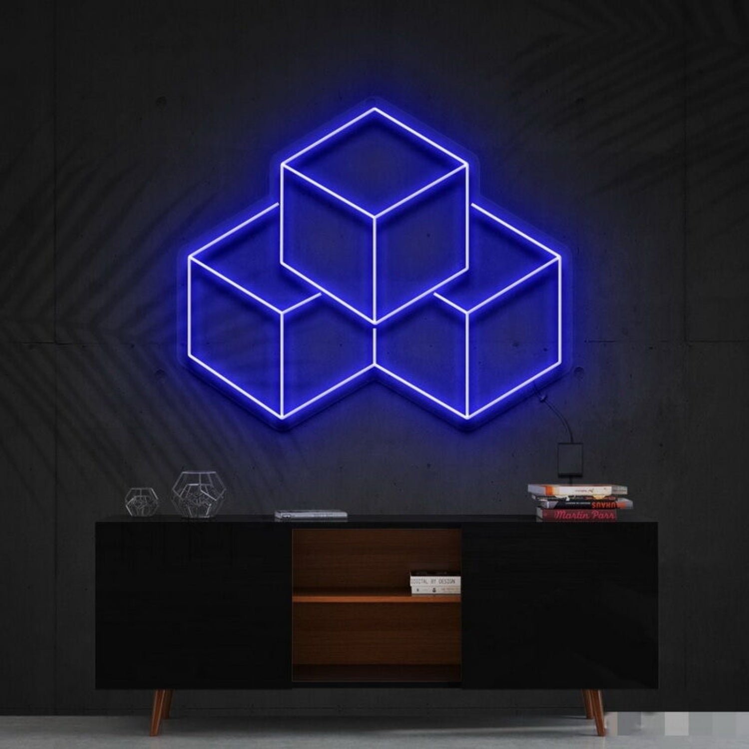 3d Cubes Led Neon Sign Fgeometric Art Lovers - Shineneon