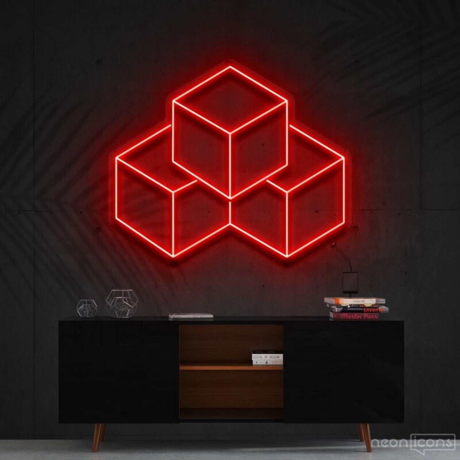 3d Cubes Led Neon Sign Fgeometric Art Lovers - Shineneon