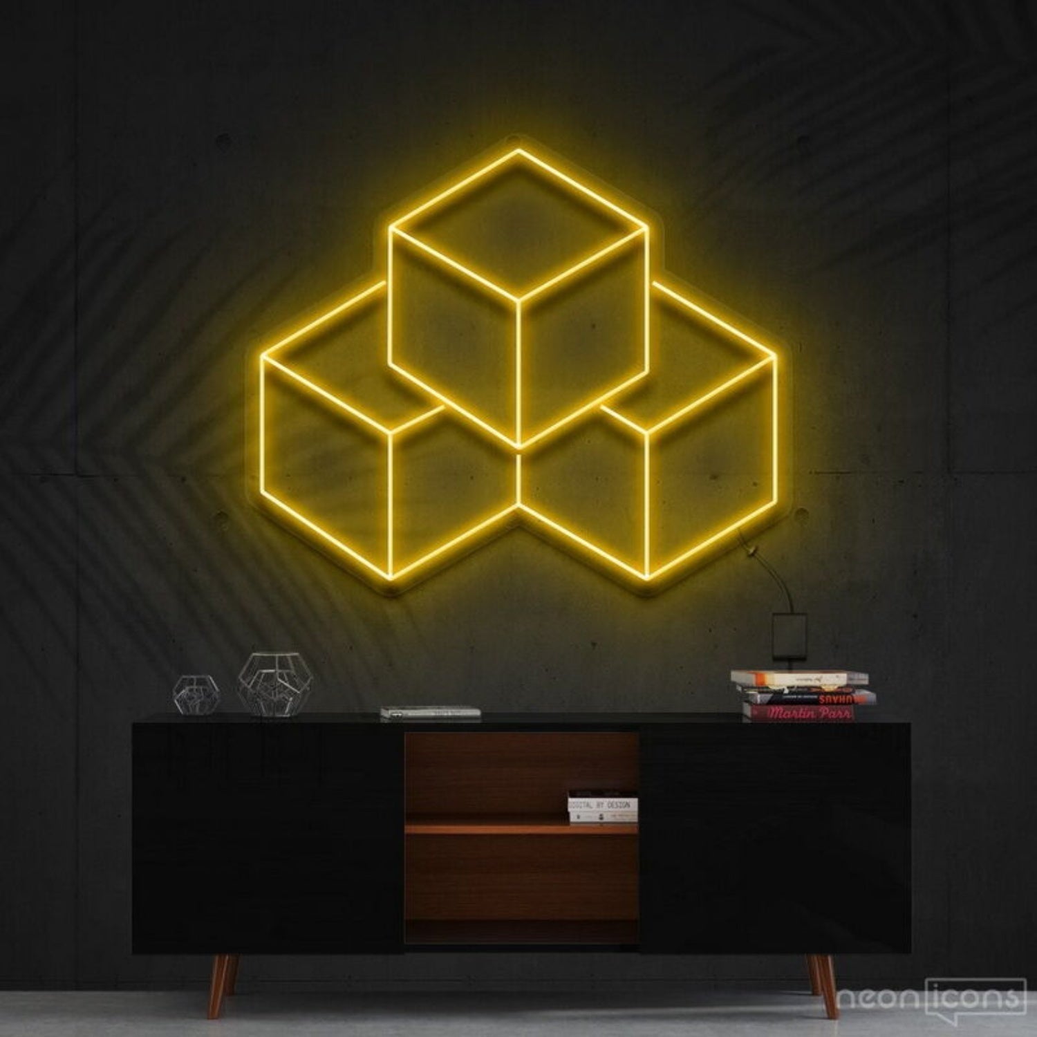 3d Cubes Led Neon Sign Fgeometric Art Lovers - Shineneon