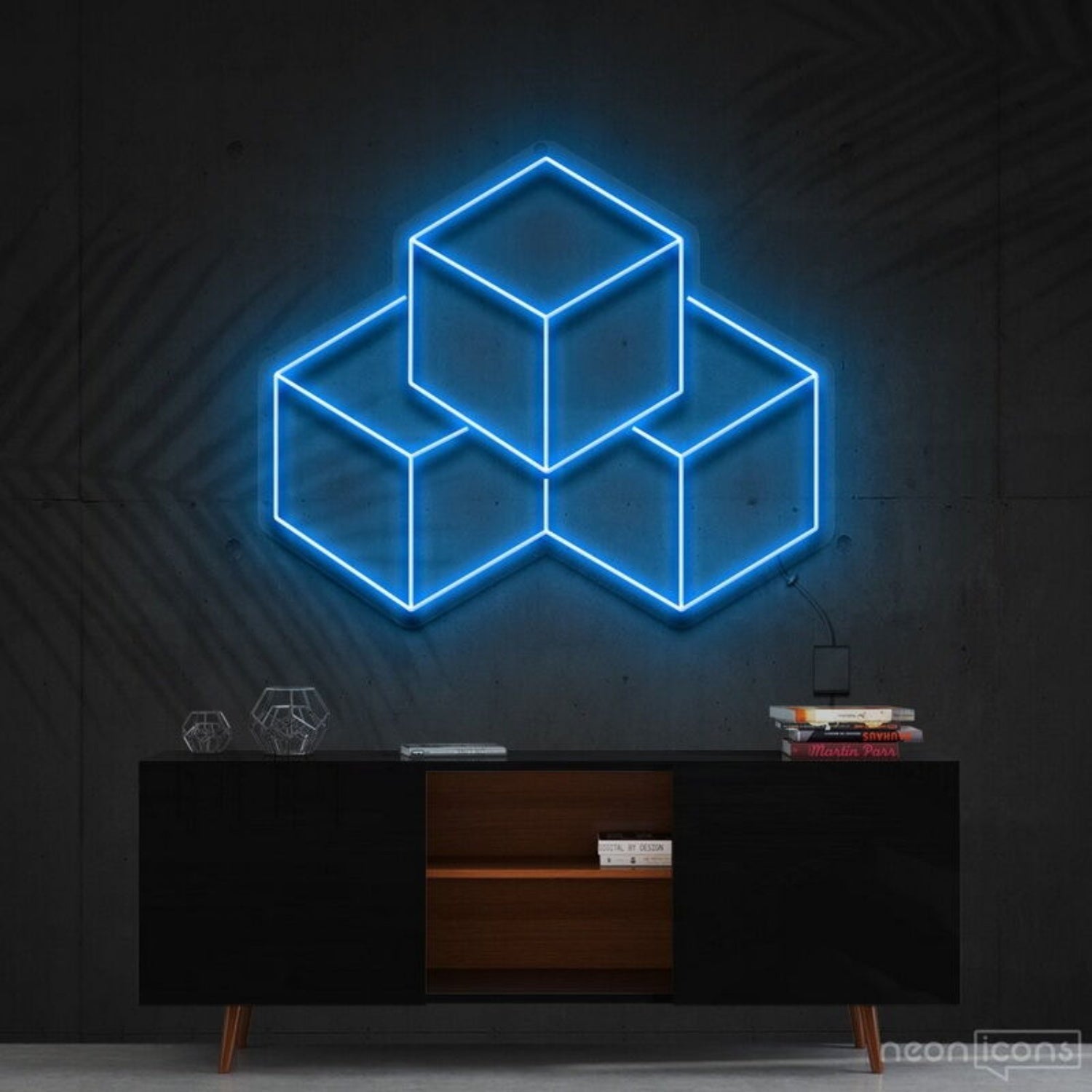 3d Cubes Led Neon Sign Fgeometric Art Lovers - Shineneon