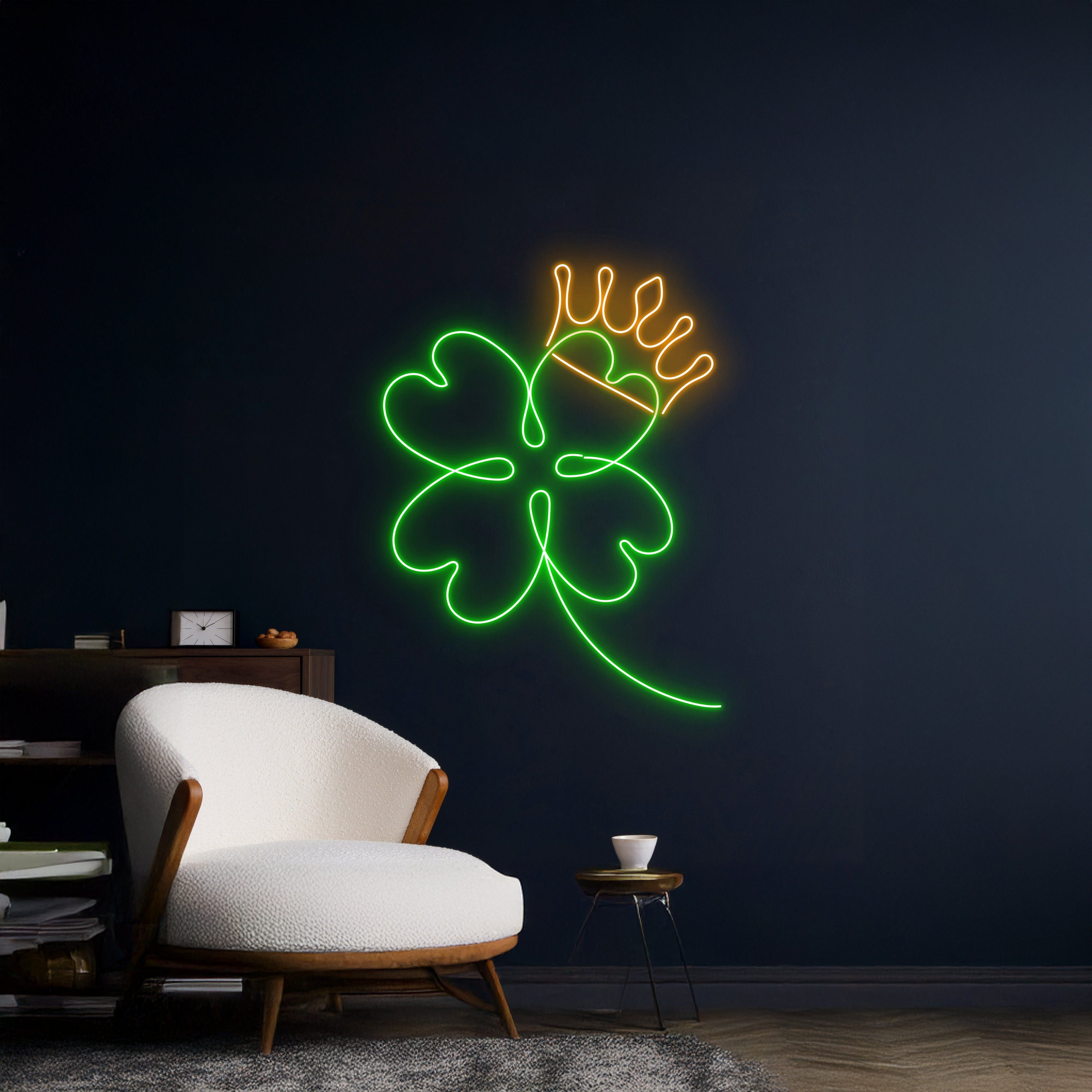 4 Leaf Clover Crown Neon Sign | Shineneon