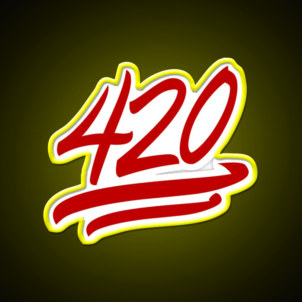 420 Emoji Hemp Inspired Green Leaf Led Neon Sign Rgb Color - Custom LED neon sign front view