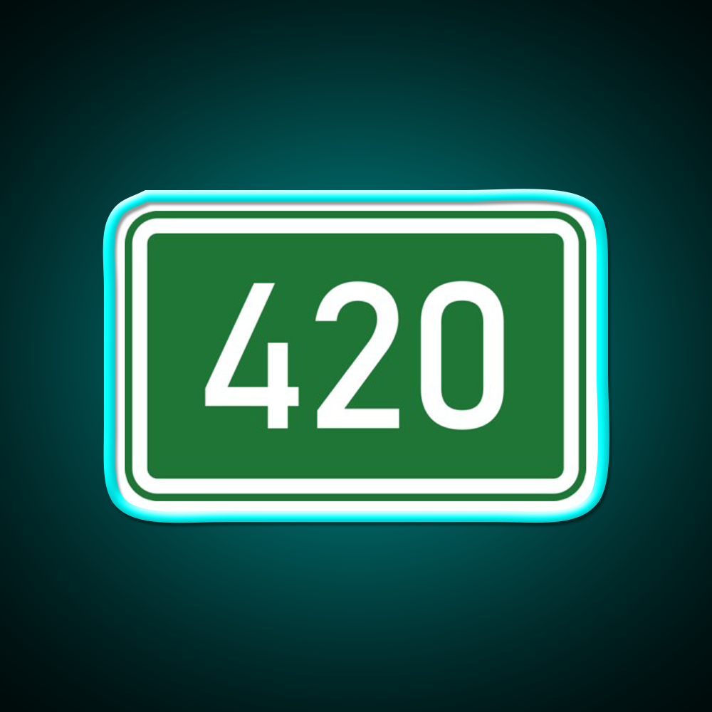 420 Mile Marker A Hemp Inspired Green Leaf Led Neon Sign Rgb Color - Size and dimension reference