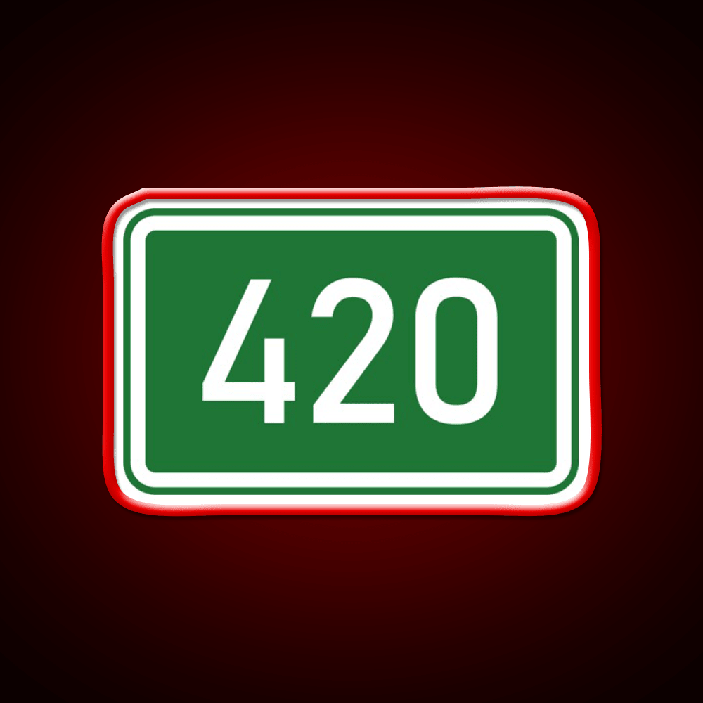 420 Mile Marker A Hemp Inspired Green Leaf Led Neon Sign Rgb Color - Shineneon