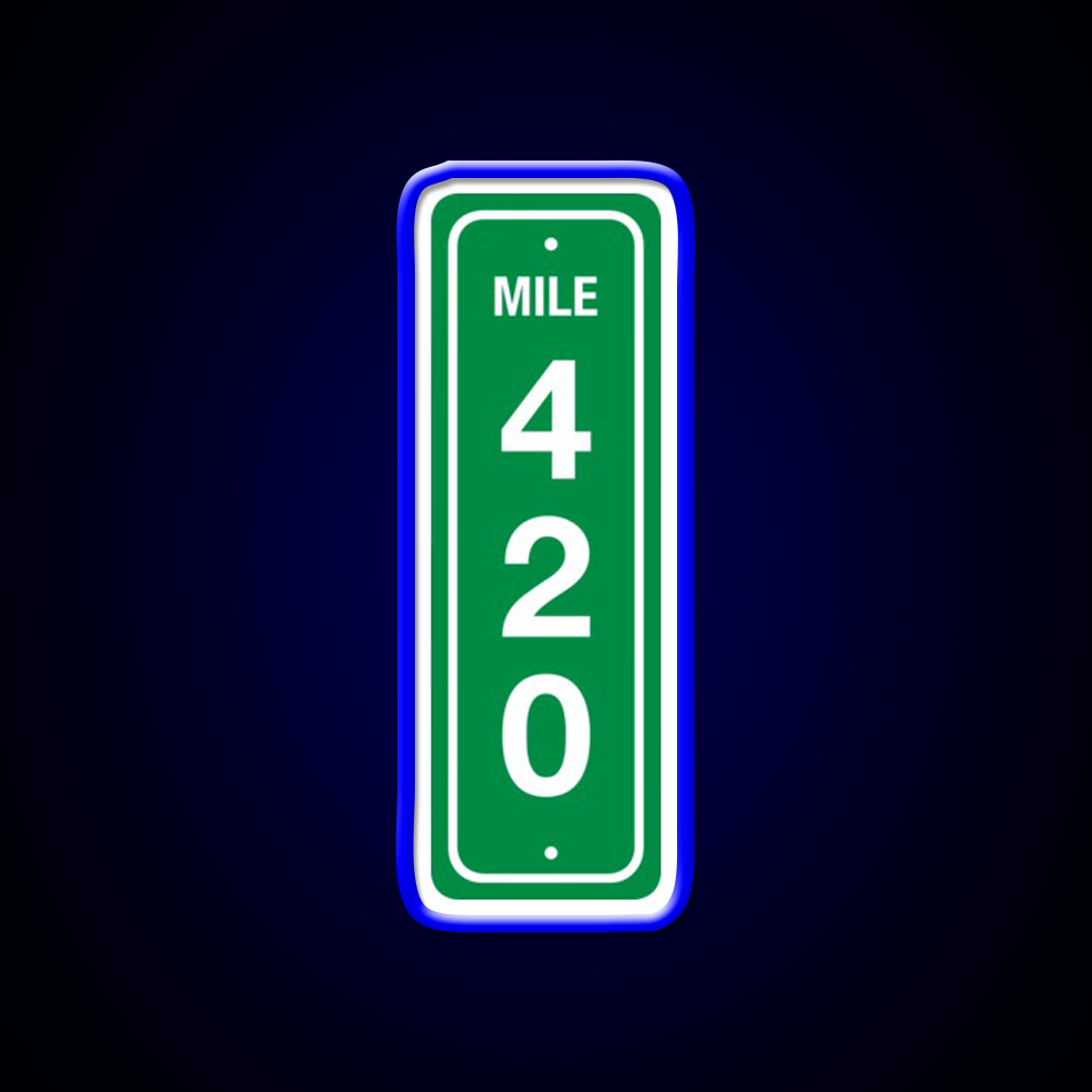 420 Mile Marker B Hemp Inspired Green Leaf Led Neon Sign Rgb Color - LED neon sign view 5