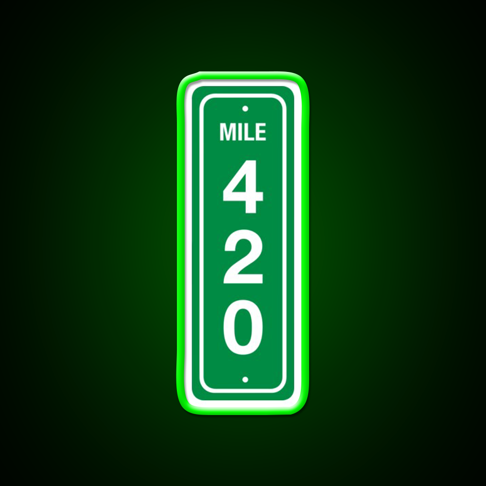 420 Mile Marker B Hemp Inspired Green Leaf Led Neon Sign Rgb Color - LED neon sign view 8