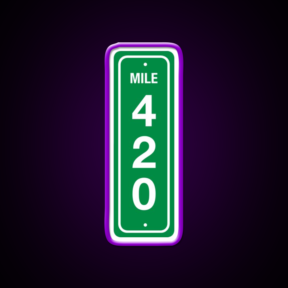 420 Mile Marker B Hemp Inspired Green Leaf Led Neon Sign Rgb Color - LED neon sign view 9
