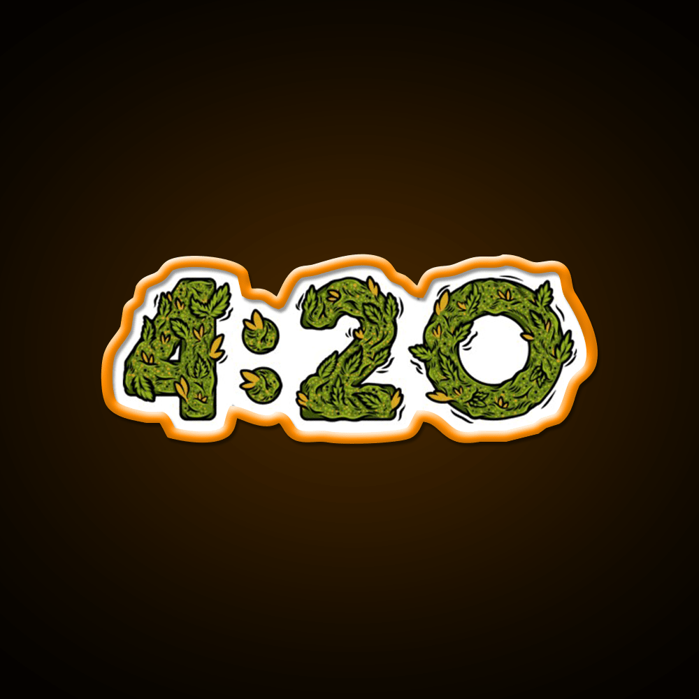 420 Weed Illustration Hemp Inspired Green Leaf Led Neon Sign Rgb Color - Shineneon