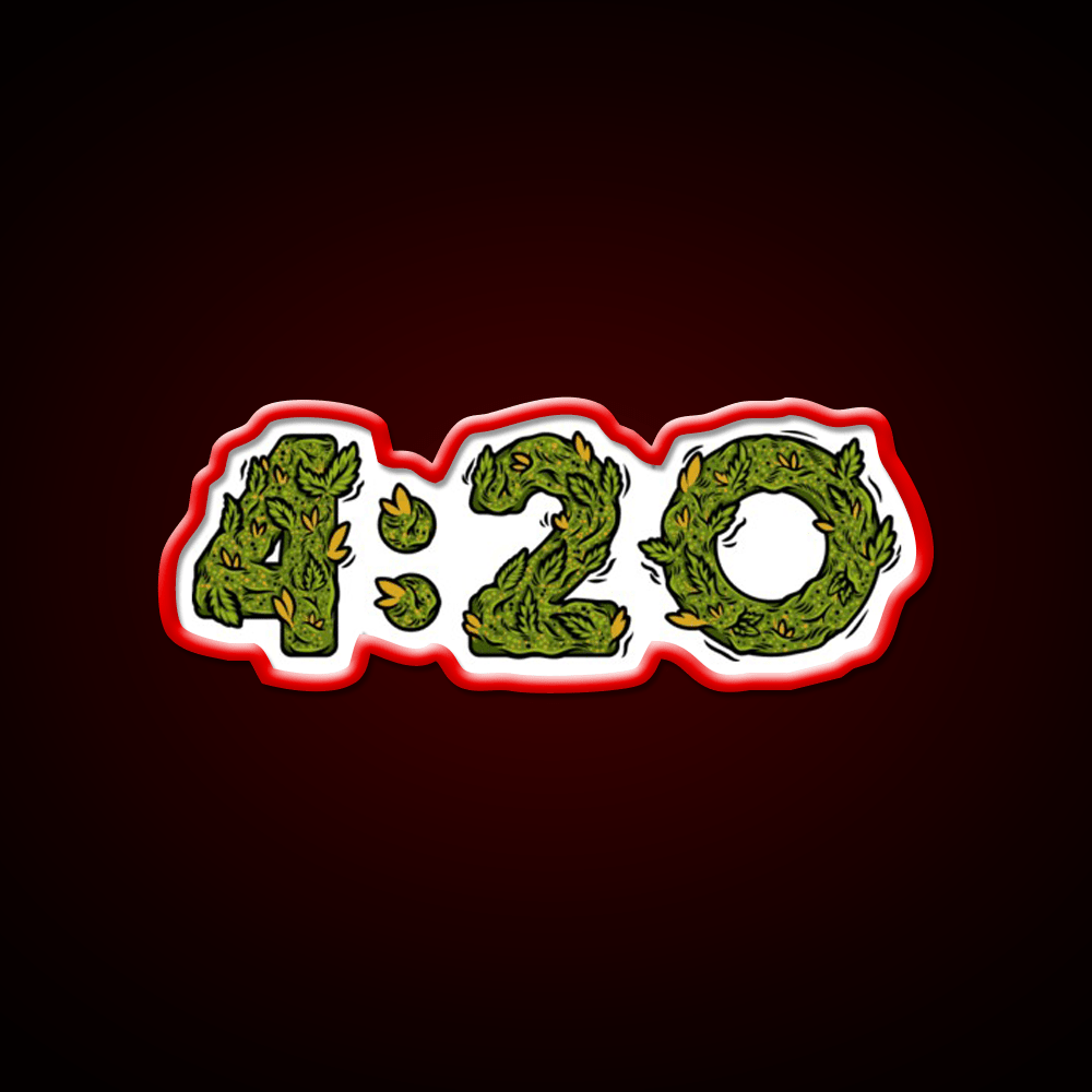 420 Weed Illustration Hemp Inspired Green Leaf Led Neon Sign Rgb Color - Shineneon