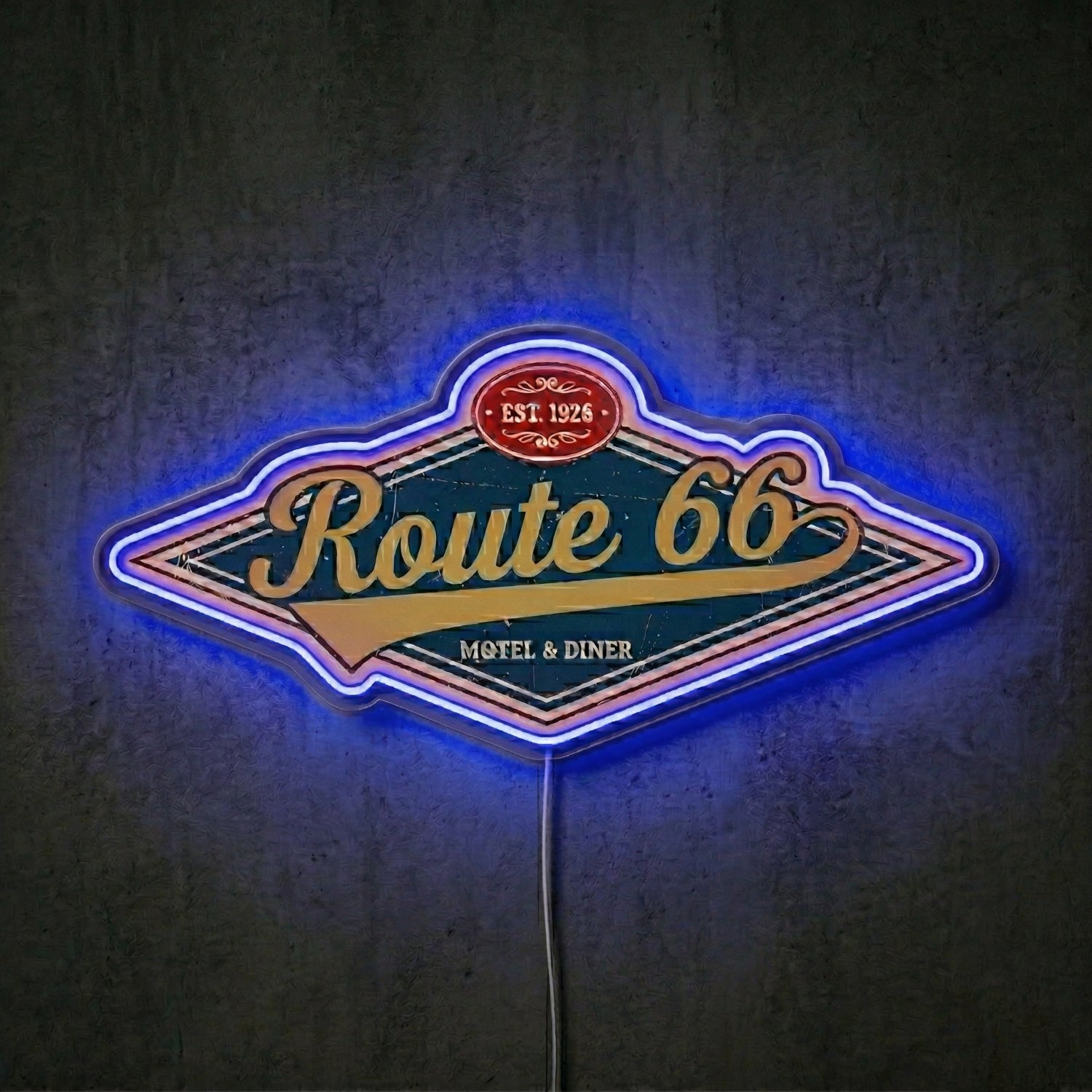 ShineNeon™ Unclear Design Fish neon sign USB Power - Neon sign mounted on wall in room