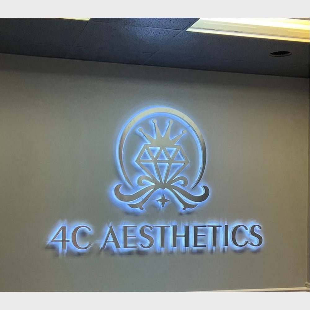 4C Aesthetics With Logo 3D Backlit Channel Letters Led Light Sign - Shineneon