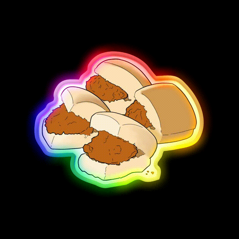 4Ct Chicken Minis Snack Food Led Neon Sign Rgb Color - LED neon sign close-up detail