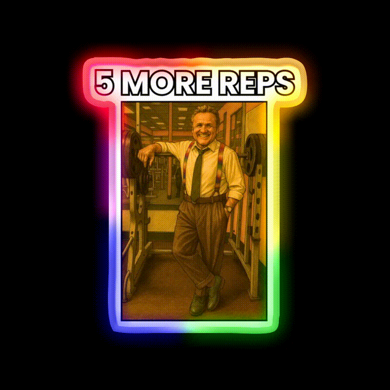 5 More Reps Tom Platz Gym Fitness Led Neon Sign Rgb Color
