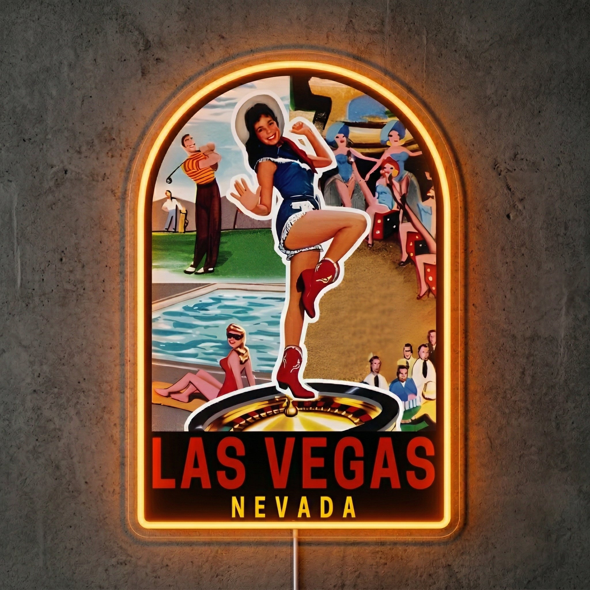 ShineNeon™ Retro Las Vegas Postcard neon sign USB Power - LED neon sign view 5