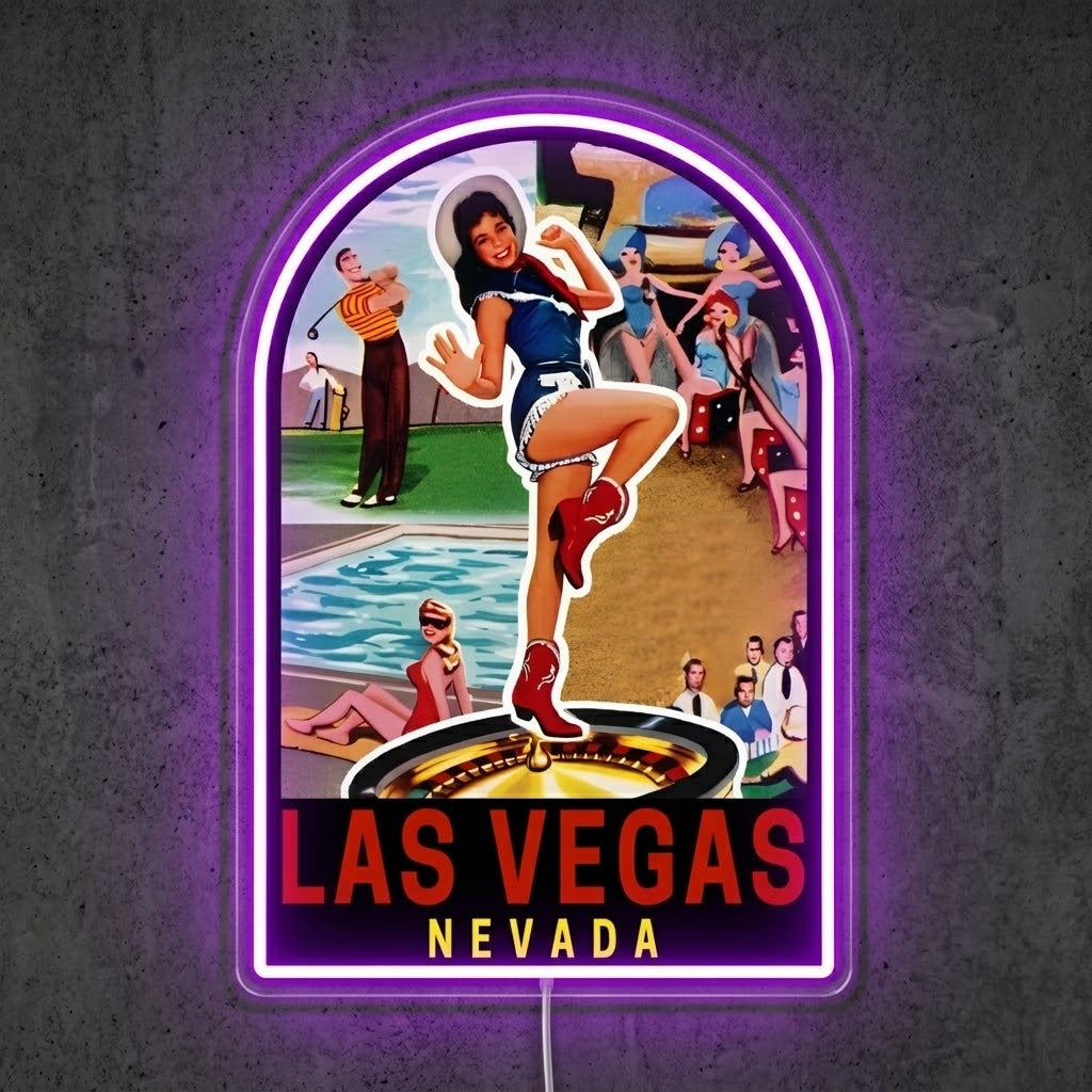 ShineNeon™ Retro Las Vegas Postcard neon sign USB Power - LED neon sign view 7